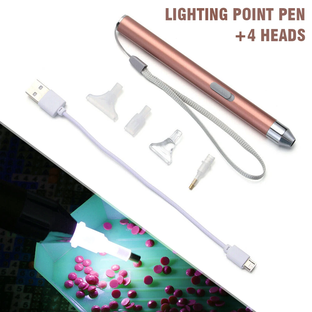 

5D Diamond Painting Pen Point Drill Pen USB Rechargeable Lighting Cross Stitch