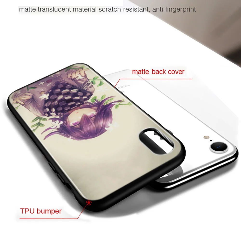 

Bright Black Cover Danganronpa Anime For iPhone 2020 11 Pro XS Max XR X 8 7 6 6S Plus 5 Phone Case