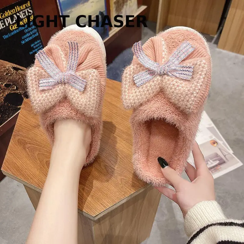 Cute Slipper For Women Girls Fashion Kawaii Winter Slippers Plush Warm Slippers With Non-slip Platform Woman House Slippers