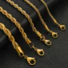2/3/4/5/6mm 316L Rope Chain Necklace Stainless Steel Never Fade Waterproof Choker Men Women Jewelry Gold Color Chains Gift 2