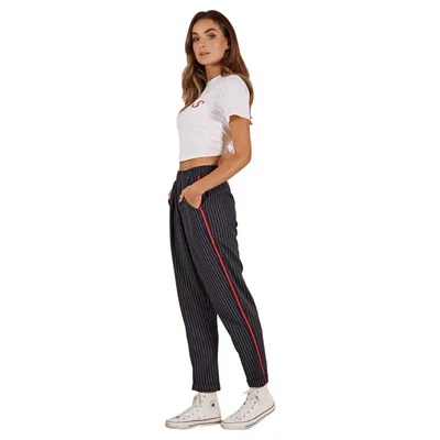 Kopen 2020 New European And American Twill High Waist Elastic Splicing And Versatile Harlem Pants Women's Pants