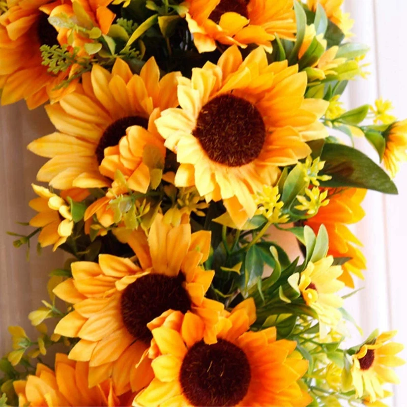 20 дюймовый Большой Фотофон для передней двери с зелеными листьями дверной венок