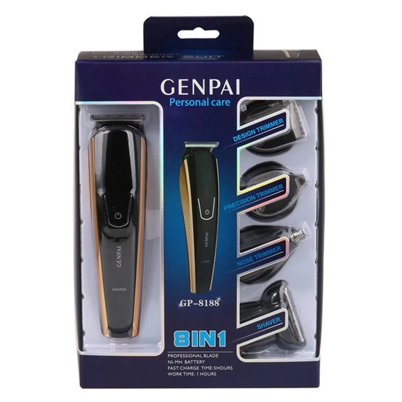 Jinding 5 in 1 Multi-Functional Hair Clipper Set with Comb Oil Heads Nose Ear Trimmer Styling Beard Washable Eu | Бытовая техника