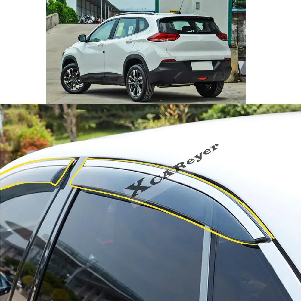 

Для Chevrolet Trax Tracker 2019 2020 2021 2022 стикер для кузова автомобиля пластиковое стекло ветрозащитный козырек от дождя/солнца на вентиляционное отверс...