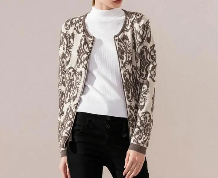 

Women Coat Vintage Ethnic Floral Print Bomber Jacket 2022 New FashionLong Sleeve Short Outerwear Casual Casaco Feminino