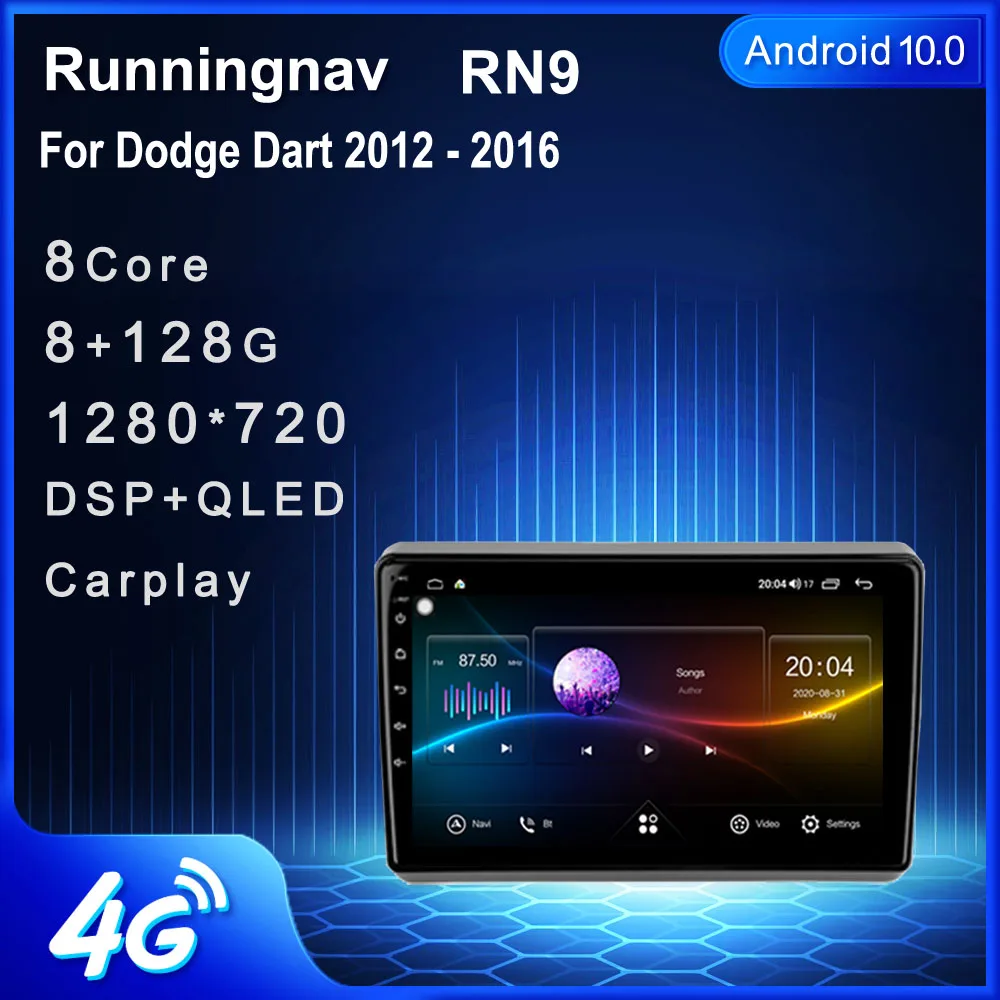 4G LTE Android 10 1 для Dodge Дротика 2012 - 2016 Автомагнитола мультимедийный видеоплеер