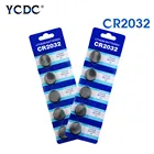 YCDC 10 шт. CR2032 Литиевые кнопочные батареи BR2032 DL2032 ECR2032 3V CR 2032 одноразовая батарея для часов электронный пульт дистанционного управления