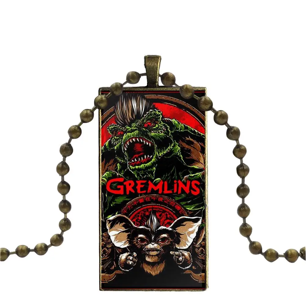 For Women Girls Design Fashion Vintage Glass Rectangle Necklace Pendants Gremlins | Украшения и аксессуары