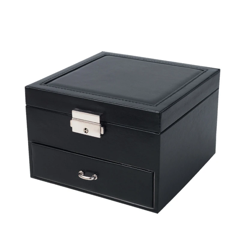 

XINSOM Jewelry Box Simple Fashion Double Layers High Capacity Jewelry Packaging Display Box With Mirror Girls Gift Drop Shipping
