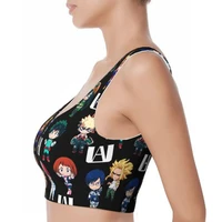 sport vest cosplay my hero academia anime crop women tank tops summer sleeping running yoga dancing multi function everyday bra