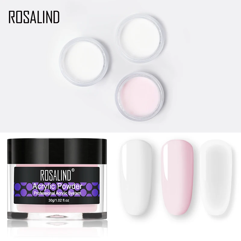 Акриловая пудра ROSALIND 30 г для украшения ногтей Полуперманентная кристаллическая