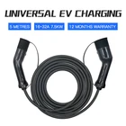 Однофазное зарядное устройство для электромобилей, 3,6 кВт, зарядка для электромобилей IEC 62196-2 типа 2 до типа 2, зарядка электромобиля с кабелем 5 метров
