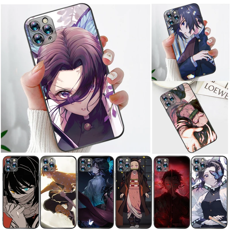 

Demon Slayer Agatsuma Zenitsu Kimetsu No Yaiba Kamado Tanjirou Kamado Nezuko Phone Case For iPhone 11 11Pro MAX Back Cover