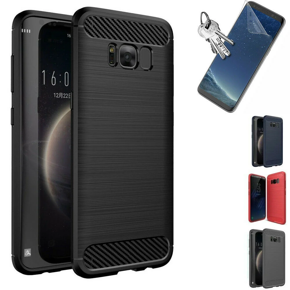 

Housse Coque Effet Carbone + film incurvé For Samsung S7/S8/Plus/S9/Plus/S10/S10e