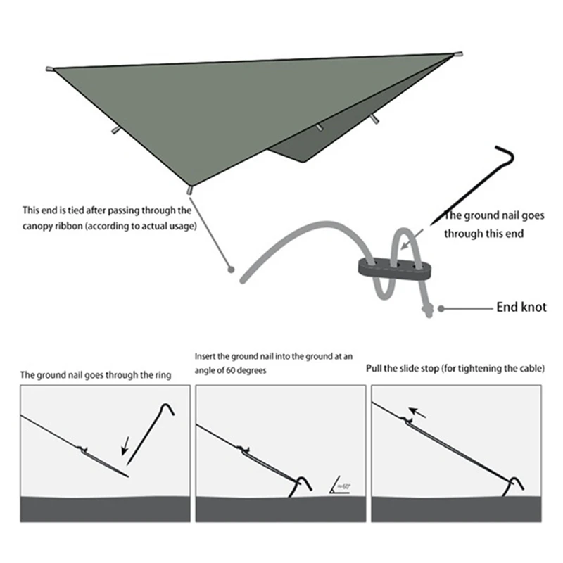 

Camping Tarp Waterproof Hammock Rain Fly Tent Shelter Essential Survival Gear Sunshade Outdoor Awning