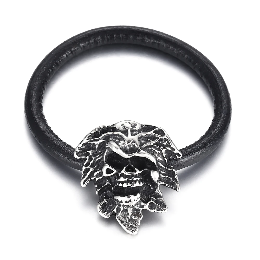 Из нержавеющей стали Череп пирата слайдер бусины 6 мм отверстие винтажный