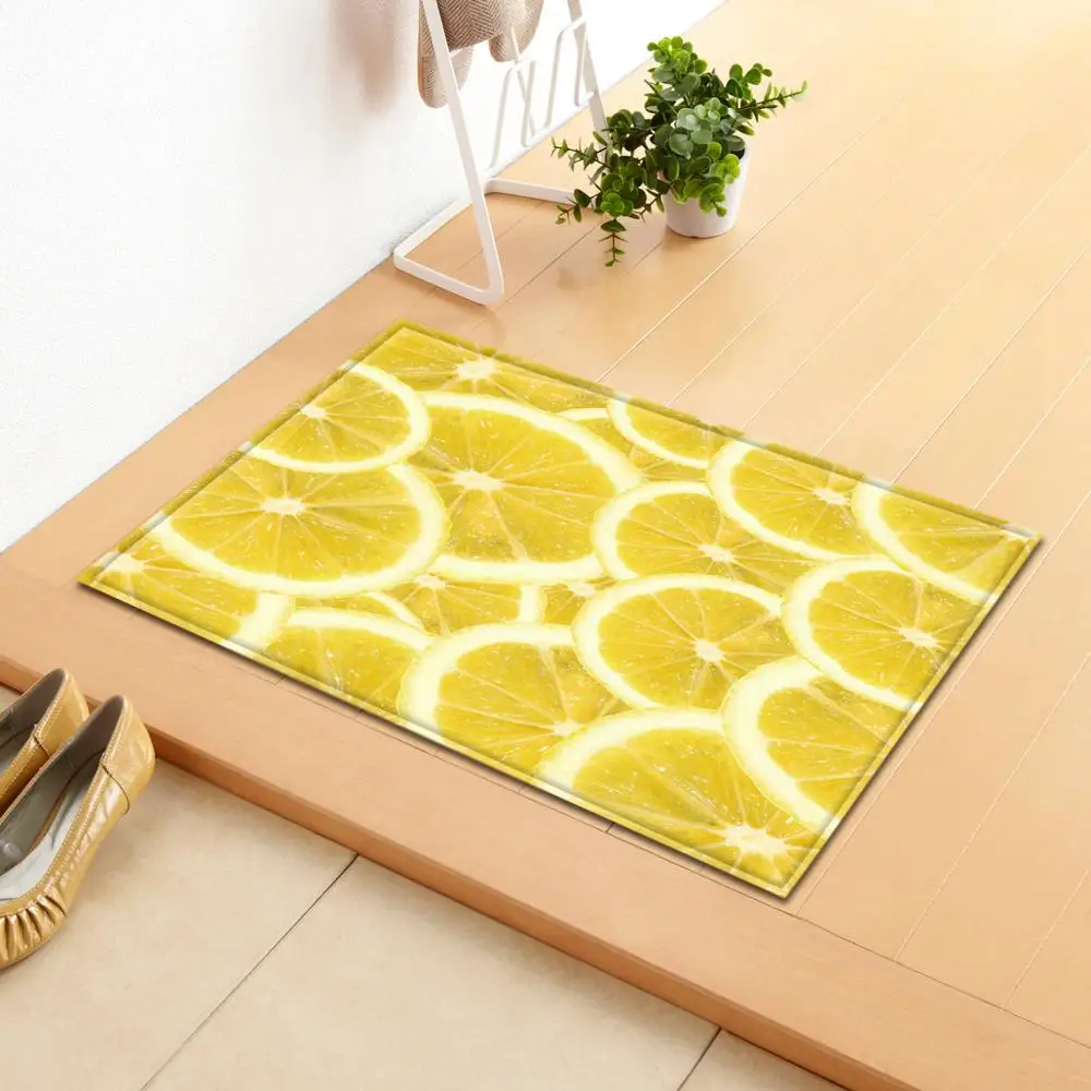 Lemon Indoor Entrance Doormat Home Decor Kitchen Bedroom Rug Bathroom Bath Mat 3D Carpet Floormat Anti-slip Living Room Carpets