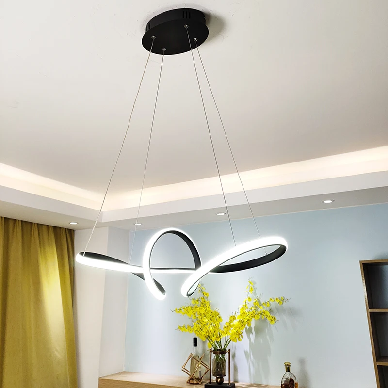 

Led Pendant Lights Modern Desing For Living Room Bedroom Black White Restaurant Kitchen Hanging Lights New Ceiling Pendant Lamp