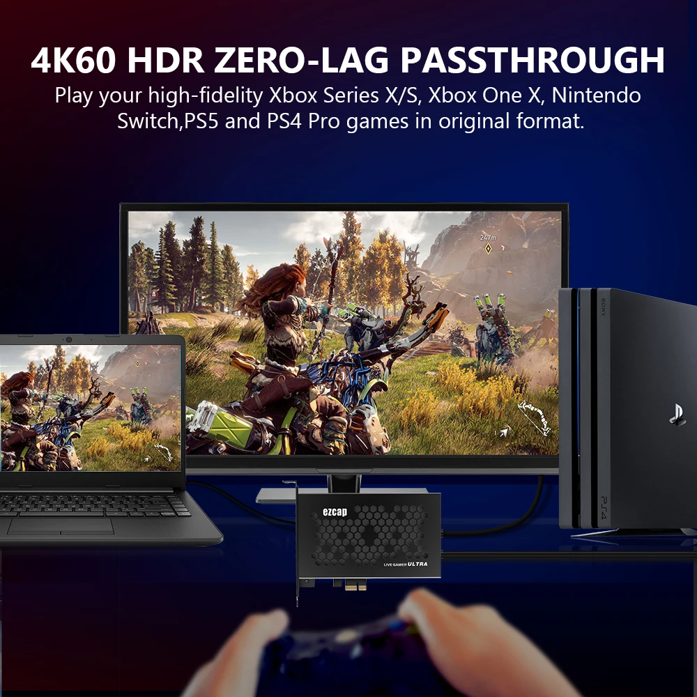 Плата видеозахвата ezcap 323 HDMI 4k 60fps HDR PCIE ТВ-тюнер запись для ноутбука ПК |
