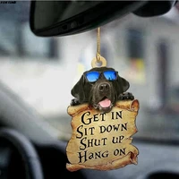 kawaii dog car rear view mirror hanging ornament mirrors little dog pendant for automotive interior styling bedroom home decor