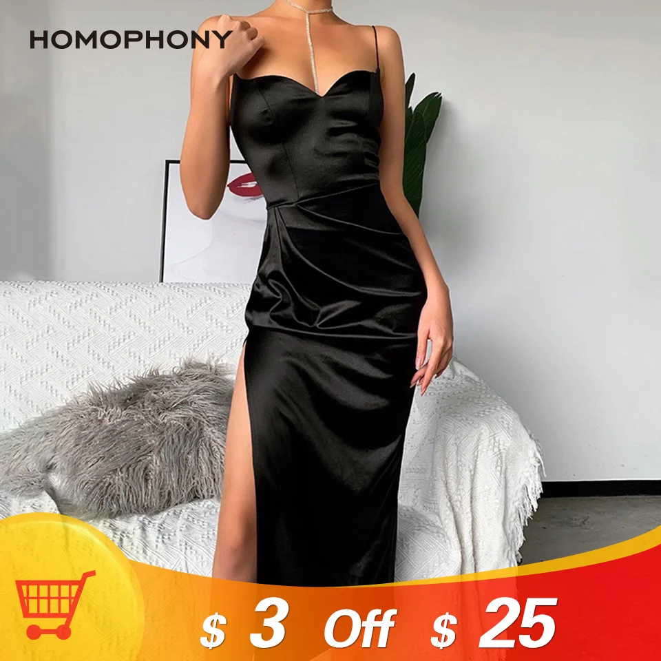 

HOMOPHONY Sexy Dress Bodycon Summer 2020 Strapless Spaghetti Strap Bandage Midi Dress Party Casual Basic Clubwear Dress vestido