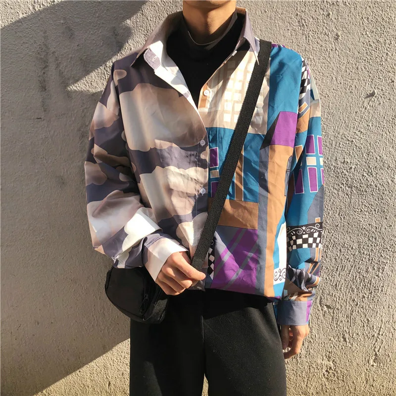 Neploe BF стильная женская модная рубашка винтажная цифровая печать blusas Корейская Повседневная Блузка с длинным рукавом рубашки женские топы 38376