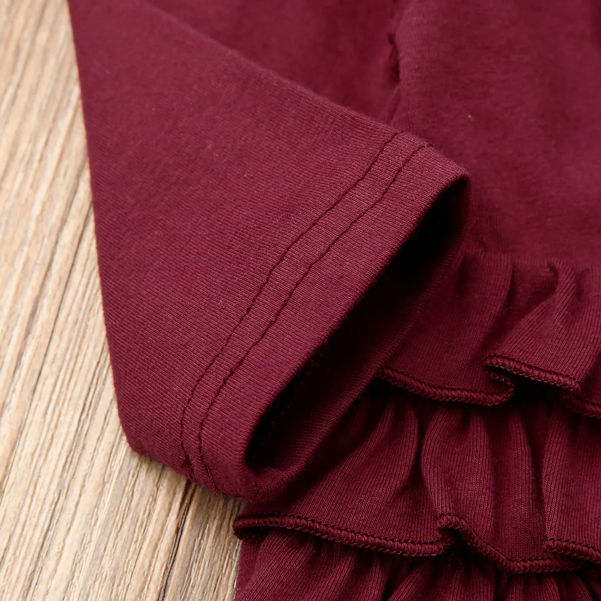 Осенне зимний комплект одежды из 2 предметов для маленьких девочек топы с рюшами