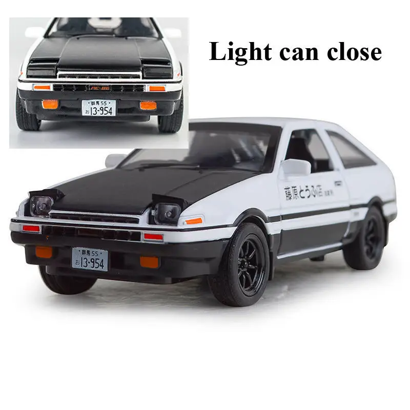 

Alloy die-casting initial D AE86 car model pull back sound and light toy, 1/32 gift Brinquedos of children's toy collection.