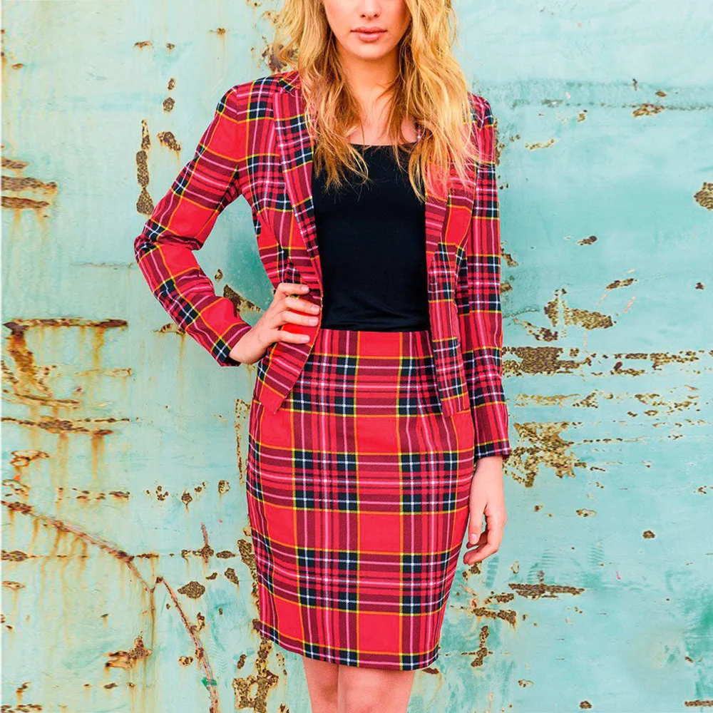 Рождественский Женский комплект пальто юбка праздничная одежда из двух