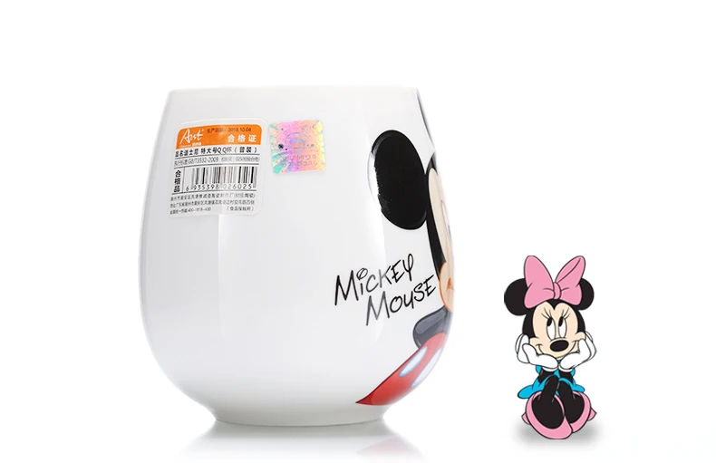 Дисней Микки семья 430 мл чашка для воды с крышкой и ложкой керамическая чашка мультфильм чашка для кофе с молоком Милая чашка кофейная кружка
