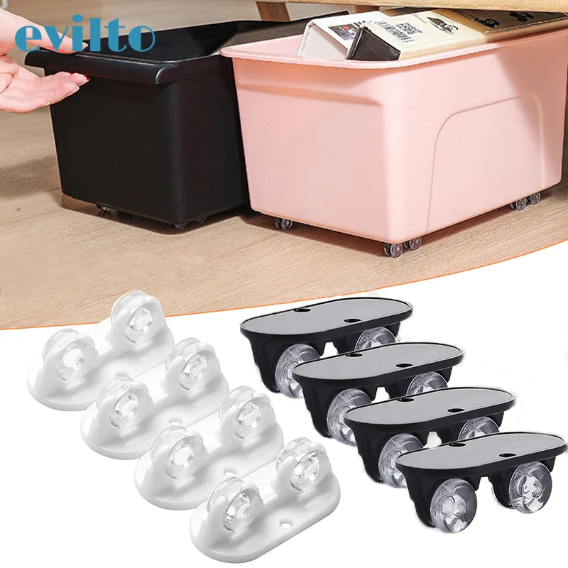 4pcs Adhesive Pulley Storage Box Swivel Casters Universal Furniture Castor Wheel Home Silent No Scratches Directional Roller |