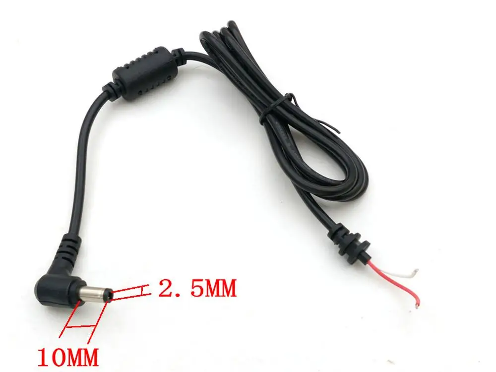 

10PCS DC Power Right Angle plug 5.5mmX2.5mm with wire /cable 18AWG ADAPTER Connector