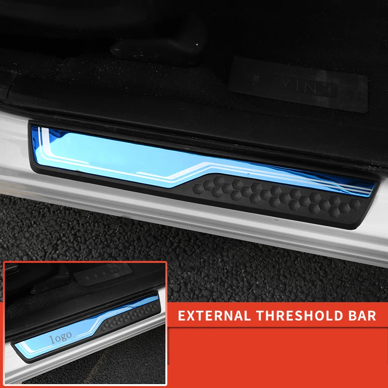 Наклейка ABS для стайлинга автомобиля порог двери приветственная педаль внешняя