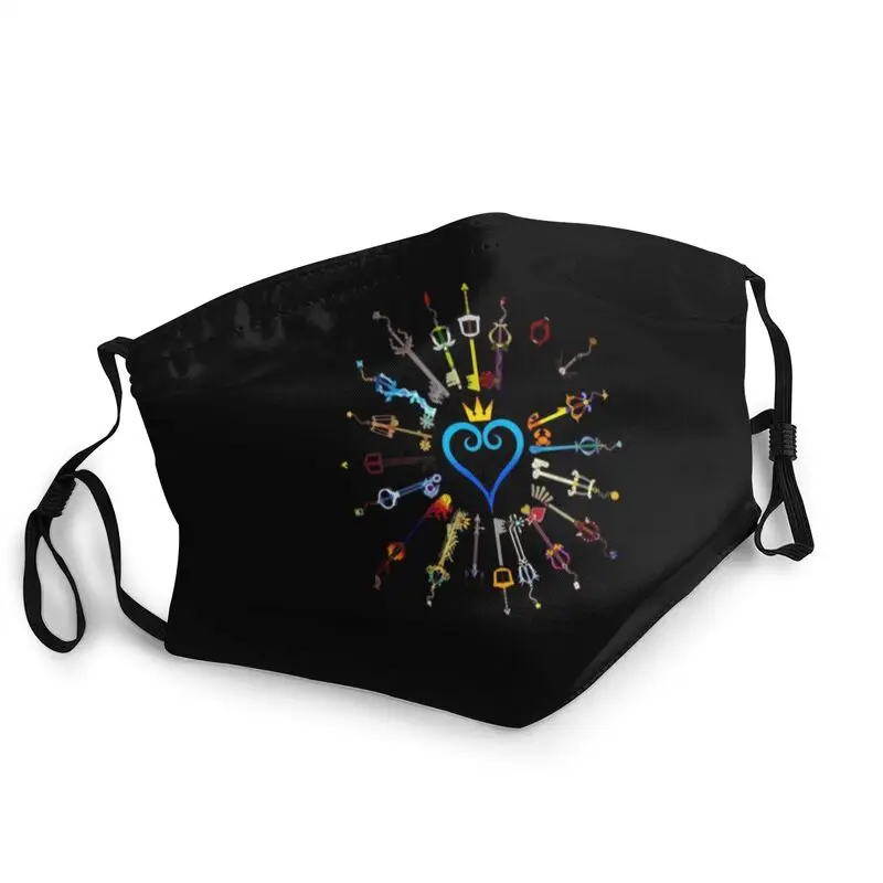 

Kingdom-Hearts-with Fun Final Fantasy Design Adjustable Face Mask Unisex Adult Mask Anti Dust Protection Respirator Mouth-Muffle