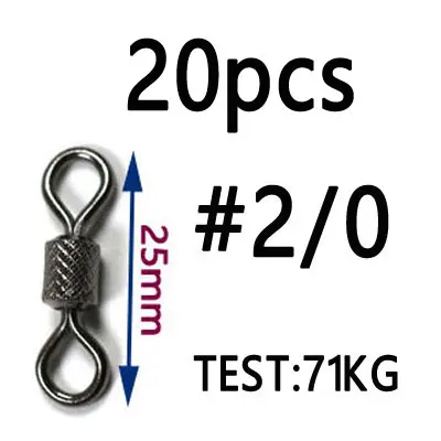 20pcs size 210 20 штук/50 шт высокое Скорость морской рыбалки тиснением прокатки «Три в одном» поворачивается на твердые кольца леска Разъем рыболовные снасти аксессуары - Цвет: 20pcs size 210