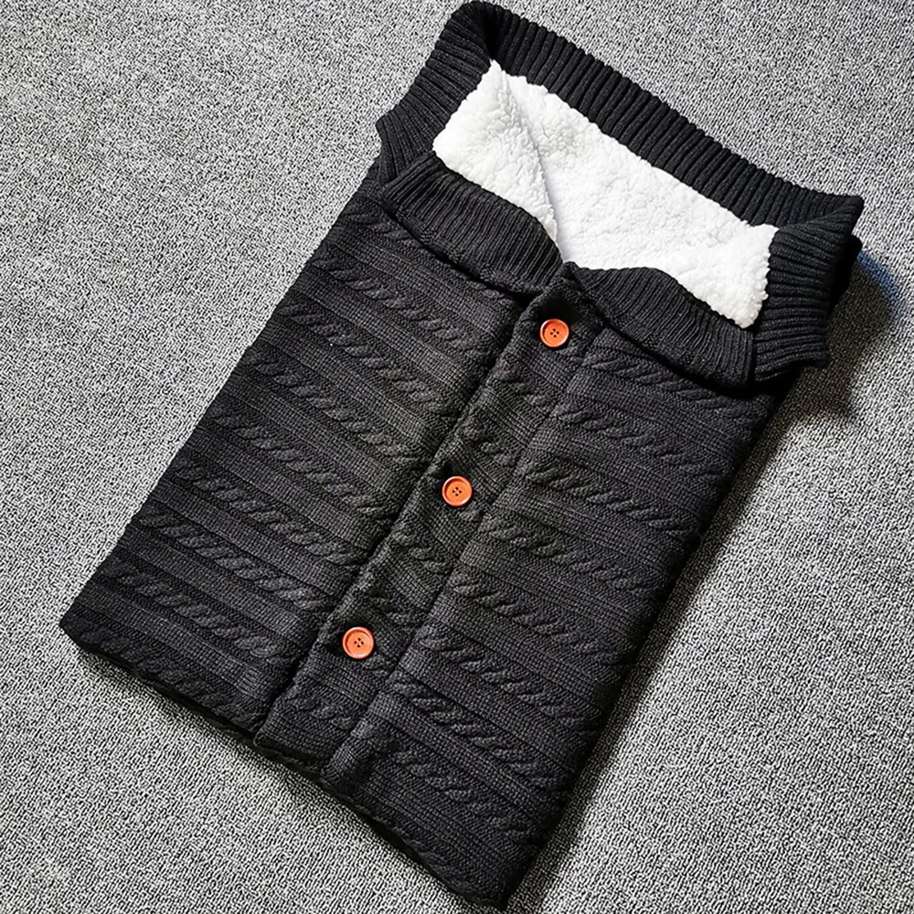 Oeak детский спальный мешок конверт зимний стелька коляска вязаный для