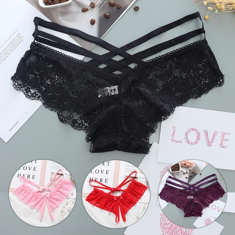 

1/2PCS High Quality Sexy Panties Underwear Women Lady Panties Lace Seamless Underwear Cross Strap Briefs Lingerie G String Thong