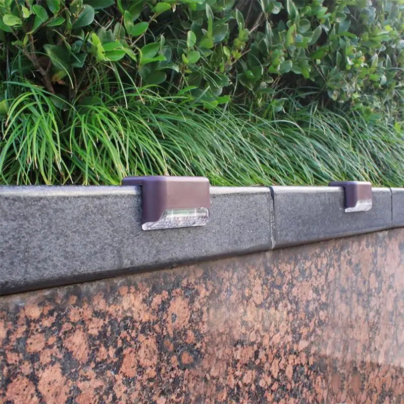 

4pcs LED Solar Energy Powered Stair Wall Fence Lamp Energy Saving Waterproof Lighting for Outdoor Landscape Courtyard
