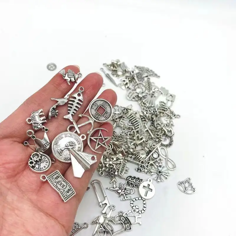 5 мм-25 мм новые аксессуары ручной работы ретро серебряные Подвесные серьги ожерелье для ногтей брелок металлический материал