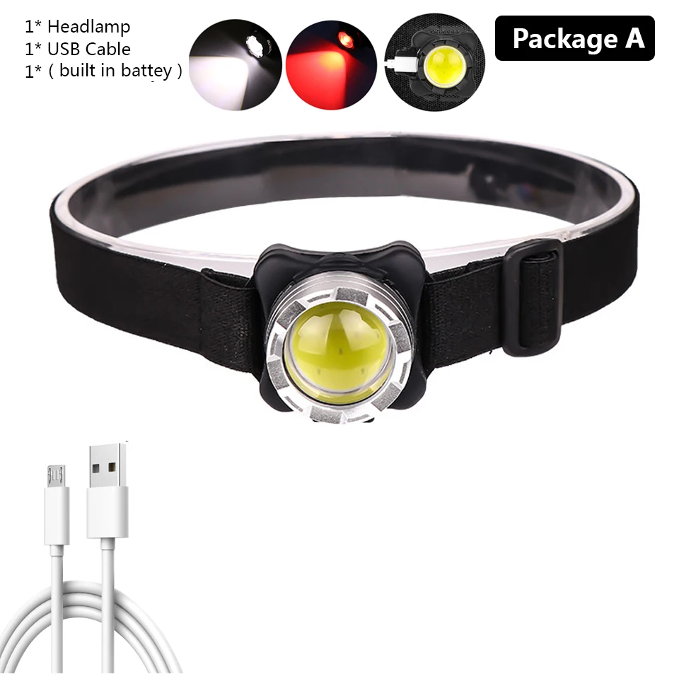 

Налобный фонарь litwod USB перезаряжаемый белый красный свет