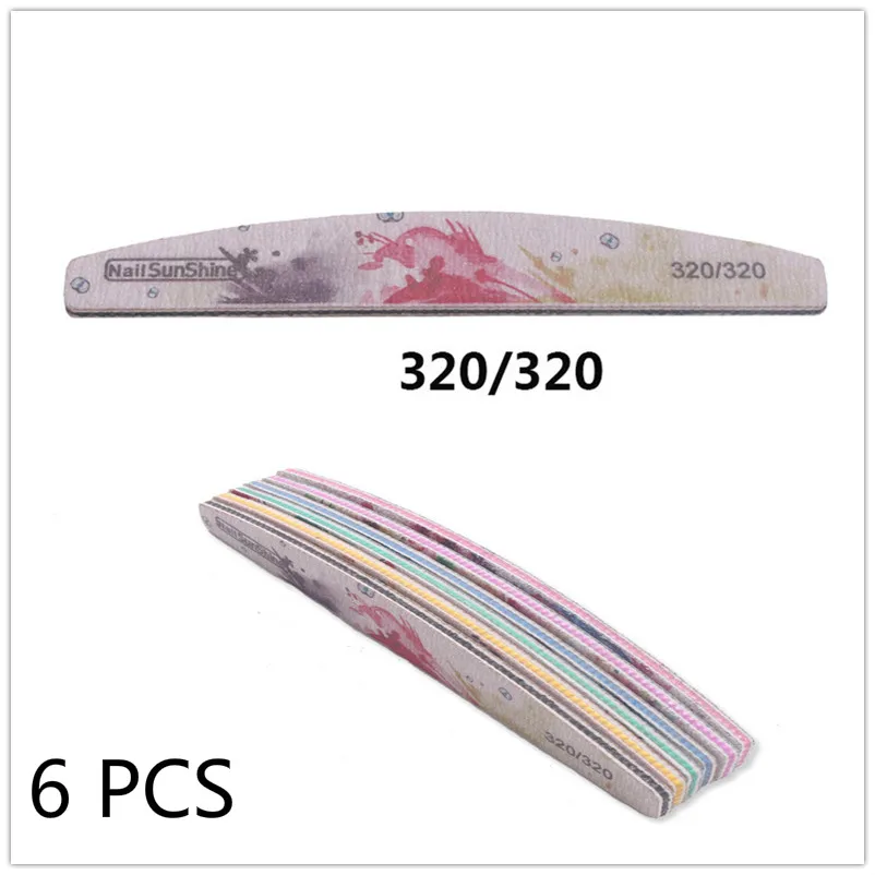 6 PCS 320 1/6 шт. деревянные для ногтей файлы для маникюра Цвет цветок прочная широкая шлифование наждачной бумагой, пилочкой для ногтей, буфами полировка ногти инструмент по уходу за ногами - Цвет: 6 PCS 320