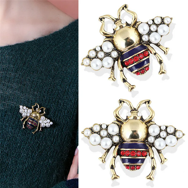 Брошь в виде животного винтажная искусственная жемчужина Женская античном стиле