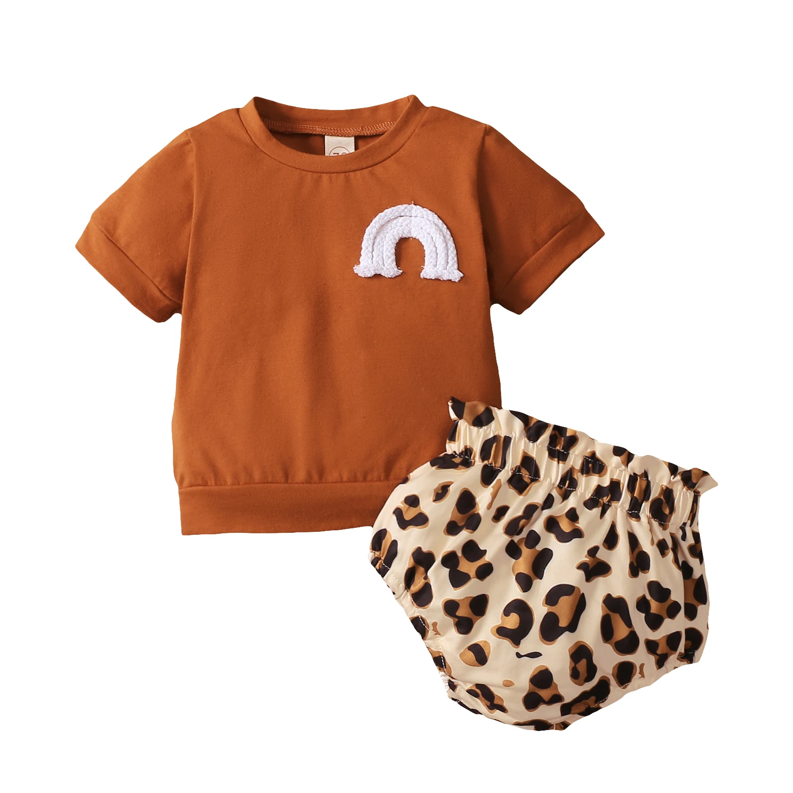 Комплект для маленьких девочек OPPERIAYA из 2 предметов летний Радужный топ с