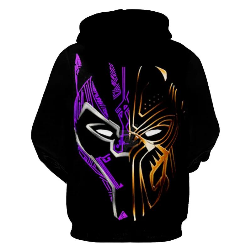 

2020 new spring and autumn unisex casual fashion hoodie 3D printing black panther pattern street sweatshirt