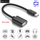 Плетеный адаптер USB C-USB, кабель Type C OTG, USB C папа-USB 3,0 A мама, Кабель-адаптер для MacBook Pro, Samsung S9, USB-C OTG