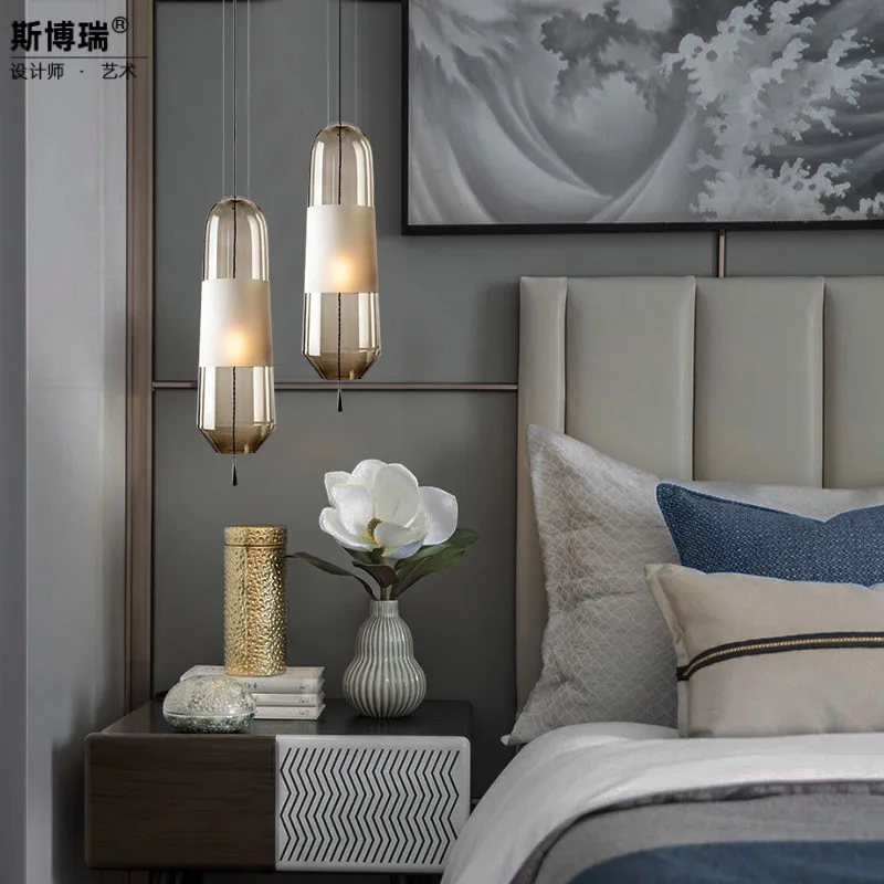 Роскошный пост современный ресторан длинная стеклянная люстра отель спальня