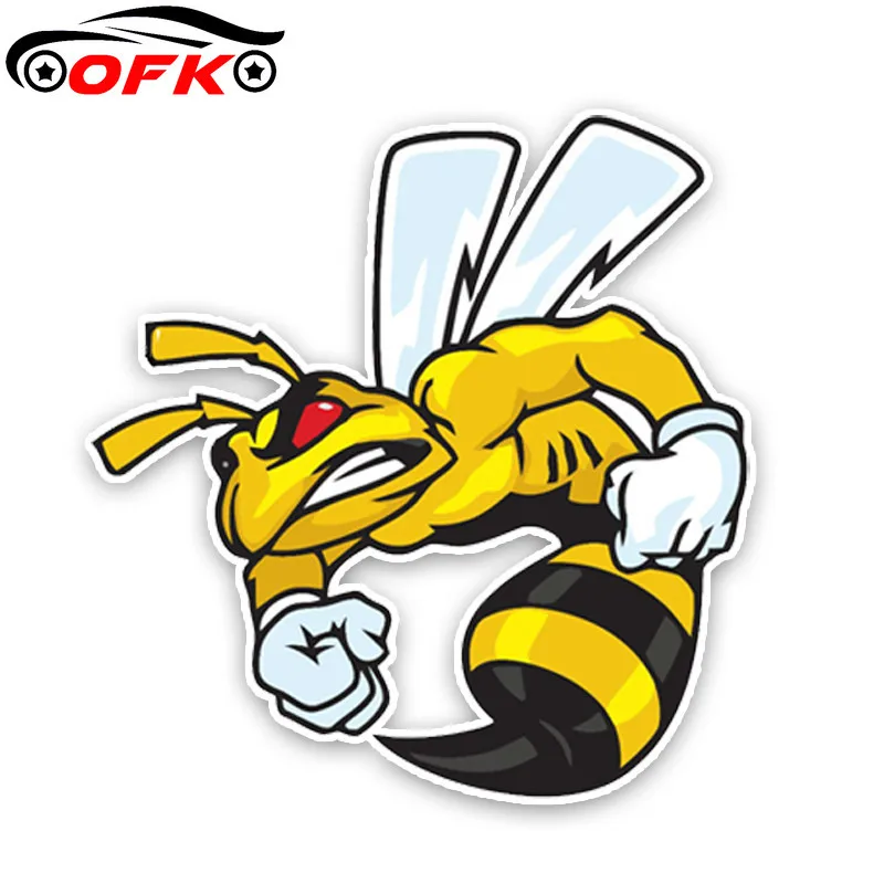 

Car Stickers Decor Motorcycle Decals Lovely Angry Hornets Cartoon Decorative Accessories Creative Waterproof PVC,14CM*14CM