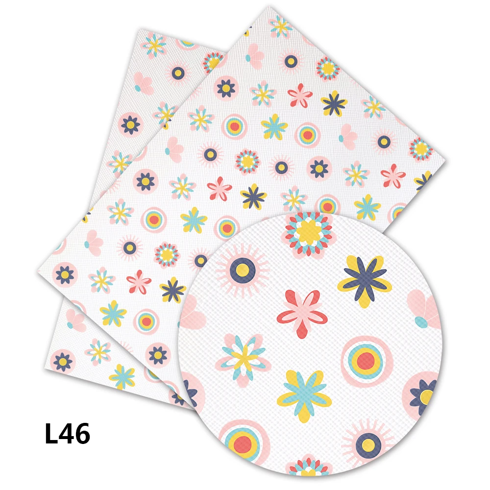 L46 Diy аксессуары 30*136 см Рождество Санта Клаус напечатано искусственная Синтетическая кожа листы для лука, DIY материалы ручной работы L43 - Цвет: L46