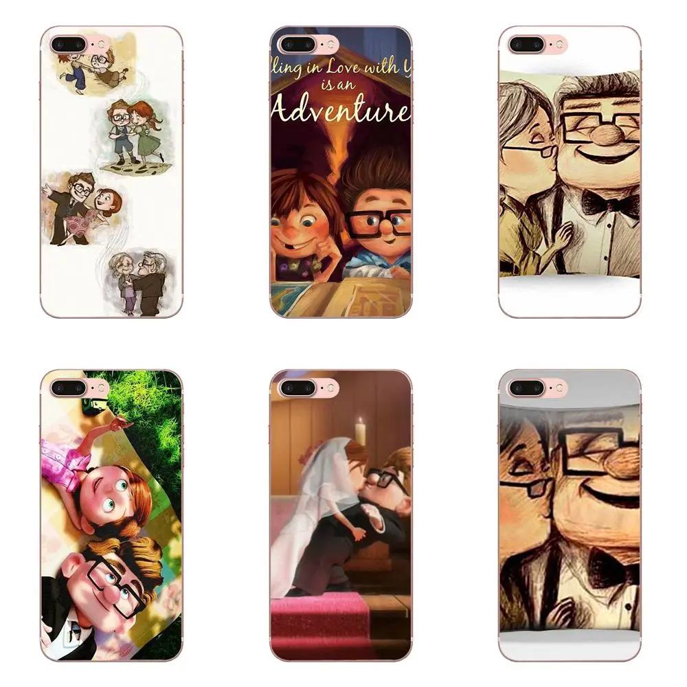 Мягкий чехол из ТПУ в новом стиле на шнуровке с рисунком мультика Карл и Элли для