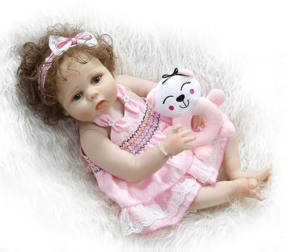 57 см настоящий Размер Оригинальная кукла NPK bebe reborn Baby girl Младенцы живые волосы